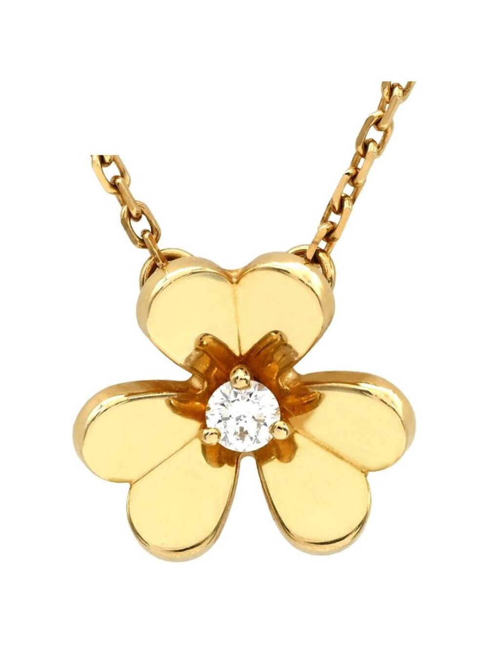 Van Cleef & Arpels Necklace Frivole Pendant Mini Yellow Gold Diamond